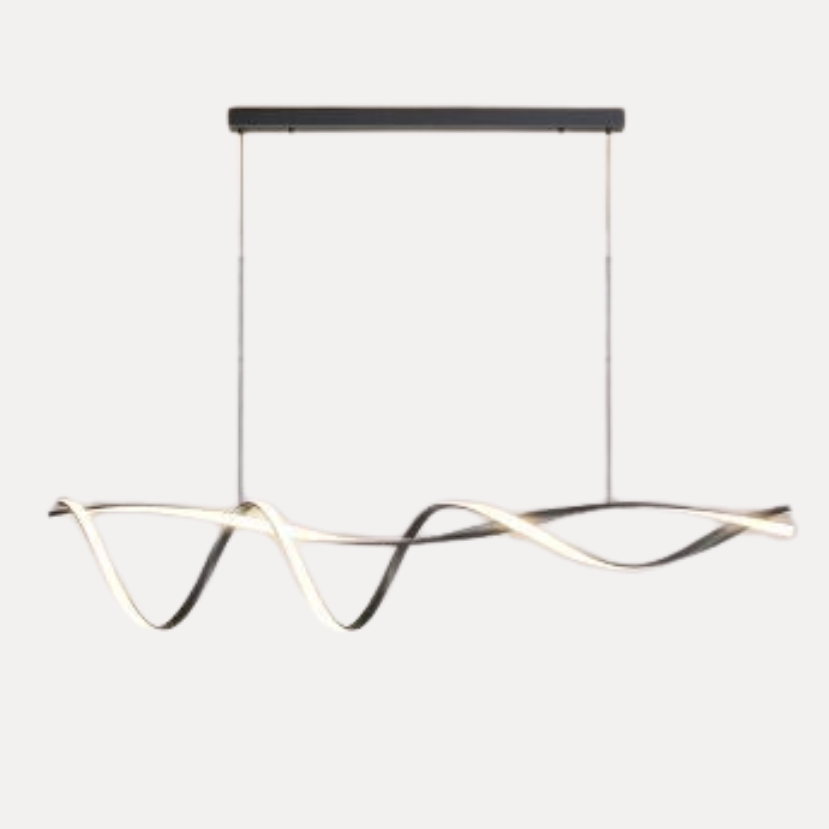 Suspension LED Design Ruban Ondulé – Lustre Moderne en Forme de Vague Mes Luminaires