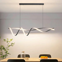 Suspension LED Design Ruban Ondulé – Lustre Moderne en Forme de Vague Mes Luminaires