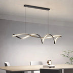 Suspension LED Design Ruban Ondulé – Lustre Moderne en Forme de Vague Mes Luminaires