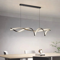 Suspension LED Design Ruban Ondulé – Lustre Moderne en Forme de Vague Mes Luminaires