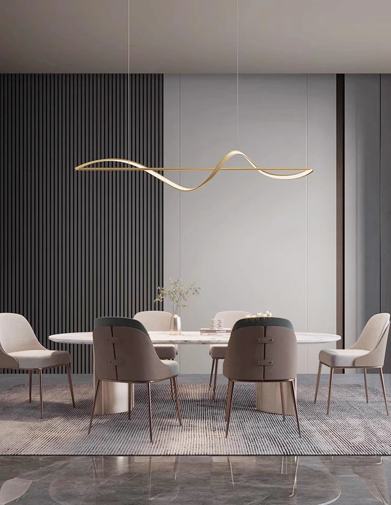 Suspension LED Design Vague et Ligne – Lustre Linéaire Mes Luminaires