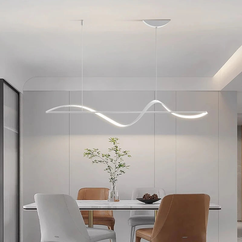 Suspension LED Design Vague et Ligne – Lustre Linéaire Mes Luminaires
