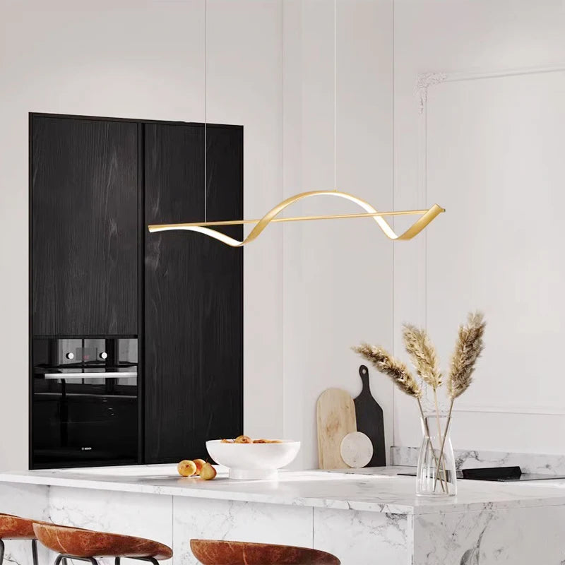 Suspension LED Design Vague et Ligne – Lustre Linéaire Mes Luminaires