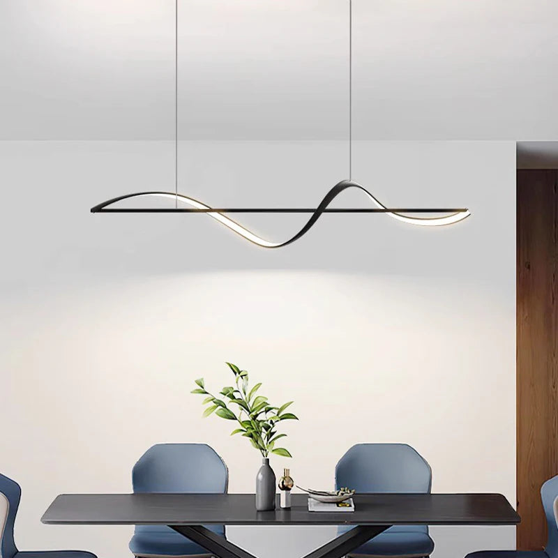 Suspension LED Design Vague et Ligne – Lustre Linéaire Mes Luminaires