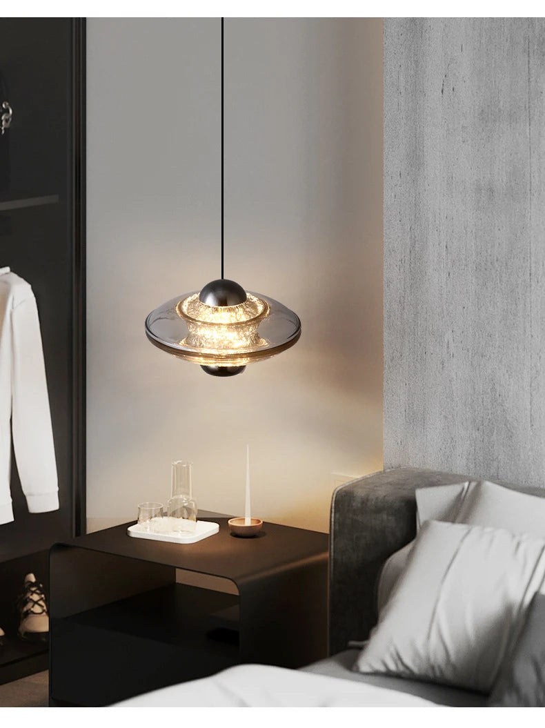 Suspension LED Effet Luciole – Luminaire Verre Fumé Mes Luminaires