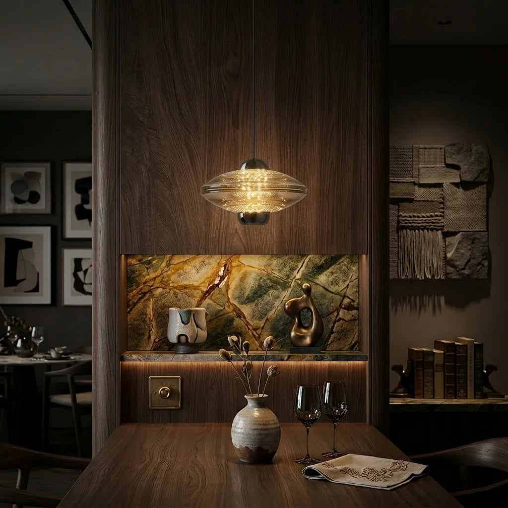Suspension LED Effet Luciole – Luminaire Verre Fumé Mes Luminaires