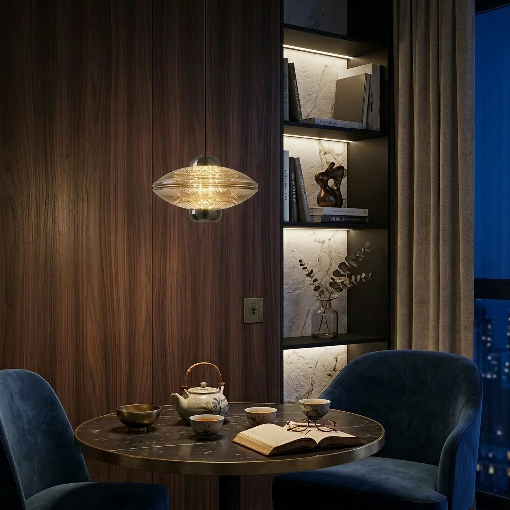 Suspension LED Effet Luciole – Luminaire Verre Fumé Mes Luminaires