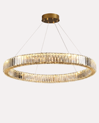 Suspension LED "Halo Gold" – Lustre Circulaire Moderne en Alliage Mes Luminaires