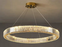 Suspension LED "Halo Gold" – Lustre Circulaire Moderne en Alliage Mes Luminaires