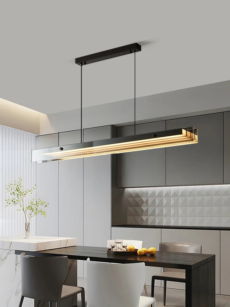 Suspension LED Linéaire "Parallel" – Luminaire Design pour Îlot de Cuisine Mes Luminaires