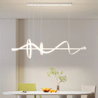 Suspension LED pour Îlot de Cuisine Design – Lustre Linéaire Noir à Cercles Mes Luminaires