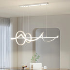 Suspension LED pour Îlot de Cuisine Design – Lustre Linéaire Noir à Cercles Mes Luminaires